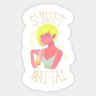 Sunset Mai Tai Sticker